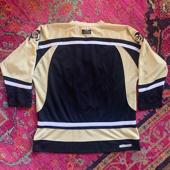 Colorado Buffaloes Hockey Jersey Sewn CU Buffs Colosseum Black Gold Mens XL - Picture 10 of 10